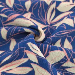 1 Yard Poly Bubble Textured Crinkle Fabric, 58/60" Wide, Blue Lightweight Woven Material