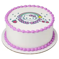 Hello Kitty It's a Hello Kitty PhotoCake&reg; Edible Cake Topper Icing Image for 8 inch round cake or larger