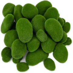 50 Pcs Artificial Moss Rocks &ndash; Lifelike Greenery for DIY & Garden Decor