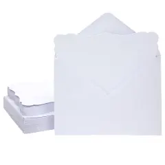 50 Pack Blank Invitations with Envelopes, Printable DIY Greeting Cards for Wedding Baby Shower (5x7 in) White