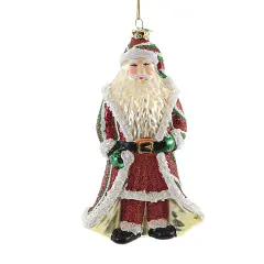 Noble Gems 6.5 Inch Striped Santa Ornament Tree Ornament , Cluas Christmas Multicolored