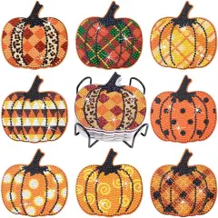 8Pcs Diamond Painting Coasters Kit with Holder Cork Base