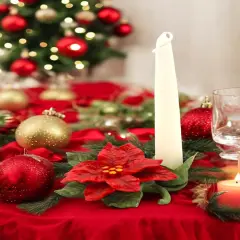 Ceramic Poinsettia Flower Candle Holder, Home D&eacute;cor, Gift for Her, Gift for Mom, Kitchen D&eacute;cor, Christmas D&eacute;cor