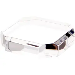 Plymor Clear Acrylic Beveled Corner-Cut Display Base, 3" W x 3" D x 0.75" H