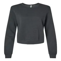 BELLA + CANVAS&reg; Women's Sponge Fleece Classic Crewneck Sweatshirt Dark Grey Heather