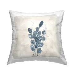 Stupell Industries Blue Boho Botanicals Indoor Pillow, 18 x 7 x 18