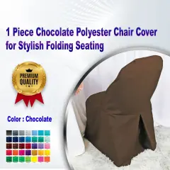 1 Piece Chocolate Polyester Chair Cover for Stylish Folding Seating