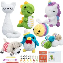 6 PCS Crochet Animal Kit (Knitting Kit 2)