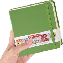 5x5 inches 80gsm 96sheets/192 Pages Notebooks Blank Sketchbooks (Green)