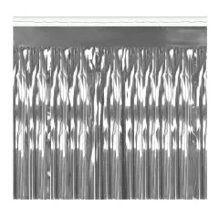 Beistle 1-Ply Metallic Fringe Drape - 10ft Silver