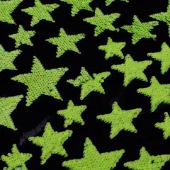 Starlight Stretch Velvet Flip Sequin Fabric Black/Neon Y