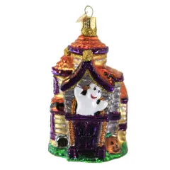 Old World Christmas 5.0 Inch Haunted House. Halloween Tree Ornament , Halloween Mansion Multicolored