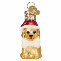 Old World Christmas 2.0 Inch Mini Jolly Pup Tree Ornament , Gumdrops Collection Canine Dog Gold