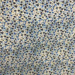 1 Yard Calico Navy Royal and Baby Blue Poly Cotton Fabric for Apparel Crafts and Home Projects 59/60 Inch Width