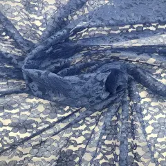 1 Yard Coppen Blue Rachelle Lace Fabric Sheer Floral Mesh for Sewing, Dresses & Decor 58&Prime;-60&Prime; Wide