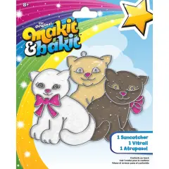 Colorbok Makit & Bakit Glittering Suncatcher Kit-3 Kittens