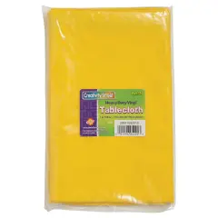 Vinyl Tablecloth, Yellow, 38" x 80", 1 Count