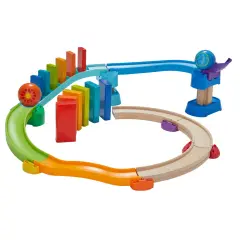 HABA Marble Run Building Set - Kullerbu Kringel Domino Playset, Marble Maze Ball Track with 33 Pieces for 2 Years and Up and Montessori Learning Toy Multicolor