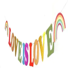 Love is Love Gay Pride LGBT Rainbow Party Banner for Bisexuality, Transgender and Gay Lesbian Pride, Bars Decoration LGBT Rainbow Decoration LGBT Party Pride Month Decoration Pre-assembled