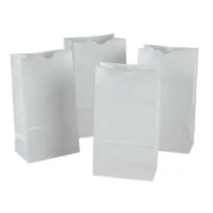 Kraft Bag, White, 6" x 3-5/8" x 11", 50 Bags