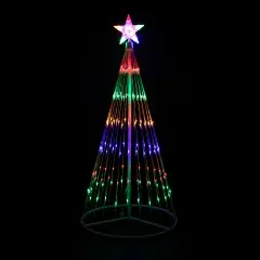 Northlight LED Lighted Outdoor Multi-Function Christmas Cone Tree - 4' - Multi-Color White