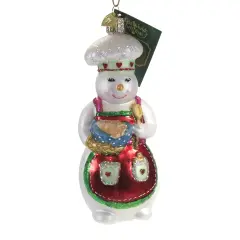 Old World Christmas 5.25 In Snow Woman Chef Tree Ornament , Recipes Cook Create Multicolored