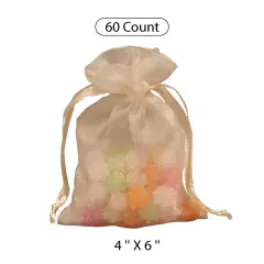 Elegant Crystallized Gift Bag 4" x 6" Ivory