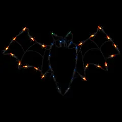 Northlight LED Lighted Bat Halloween Window Decoration - 15" - Multicolor Brown