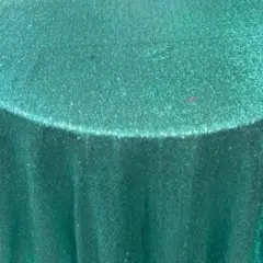 1 Yard Glitz Sequin Tablecloth Round 120 Inch Sparkling Polyester Linen for Weddings and Events Aqua