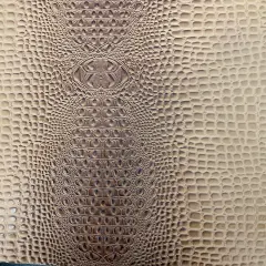 1 Yard 3D Embossed Gator Vinyl Fabric Faux Alligator Upholstery Craft Material Durable 56" Width Hazelnut Brown