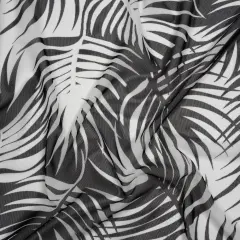 1 Yard Black and White Palm Leaves Stretch Nylon Mesh 57" Width Fabric