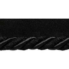 5 yards of Helena 3/8" Decorative Lip Cord Trim | 5 yard cut Black
