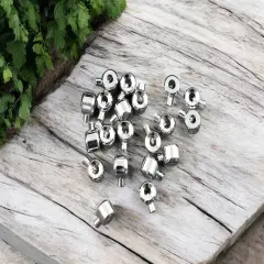 *50* Long Lasting Platinum Plated Brass One Touch Crimp Stopper Beads