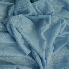 1 Yard Mesh Fabric with Foil Accent 58/60 Inch Wide Lightweight Stretch Polyester Blend CHAMBRAY/SILVER