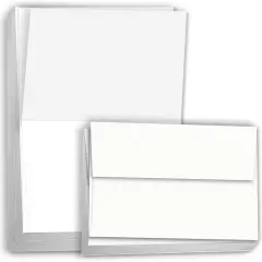 White Cardstock Thick Paper Blank Place Tent Folded A2 Cards - Greeting Invitations Stationary - 4 1/4 x 5 1/2" Heavy weight 80 lb Card Stock for Printer (Bright)