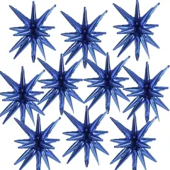 10 Pcs Star Balloons Explosion Starburst Balloons One-Piece Foil Cone Balloons for Birthday Wedding Anniversary Party Backdrop Decoration (Navy Blue, 27 Inch)