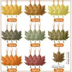 27 Pieces Fall Thanksgiving Maple Leaf Hanging Ornaments Felt 3D Fall Decoration Harvest Fall Leaves Farmhouse Decorations for Tree Festival Party Supplies(Maple Leaf Style)