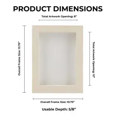 Natural Whitewash Wood Shadow Box Frame with Acrylic Front - White Suede Backing, 30 Sizes