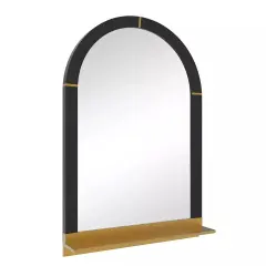 Modern Arched Mirror with Shelf 20 x 30" Gold Transitional Arch Mirror for Wall