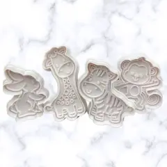 4 pcs Animal Cookie Monkey, Giraffe, Rabbit,Zebra