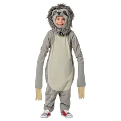 Sloth Child Costume Full Body Jumpsuit Faux Fur Headpiece
