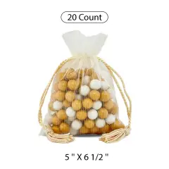 Stylish Gift Bag with Tassels 5" x 6 1/2" Ivory