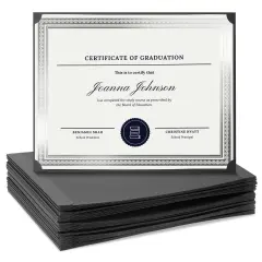 48 Pack Single Sided Award Certificate Holders - Bulk Certificate Holders for Graduation, Diploma, Employee Appreciation, Certification (fits 8.5x11, Black)