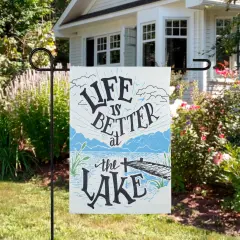 Northlight Life is Better at the Lake Outdoor Garden Flag 12.5" x 18" White