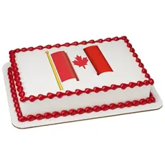 Canadian Flag PhotoCake&reg; Edible Cake Topper Icing Image for 1/4 Sheet cake or larger