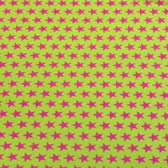 1 Yard Star Print Spandex Fabric Four Way Stretch for Costumes and Activewear 58"/60" Width Yellow w Pink Stars