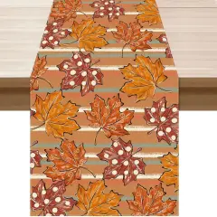 Fall Rustic Maple Leaves Table Runner