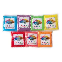 Kulture Khazana: Holi Color Powder - 100gm Bags, 7 Pk - All Natural, Washable, Biodegradable, Non-Toxic, Festival of Colors, Fun Run, Parties, Outdoor