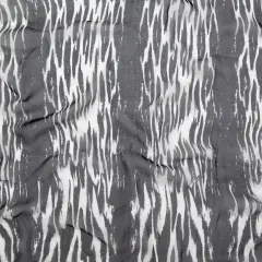 1 Yard Black and White Abstract Silk Chiffon Lightweight Fabric for Dresses Overlays Scarves, 51 Inches Wide