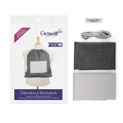 Crosscut Sewing Co.&reg; Drawstring Backpack Sewing Project Kit - Beginner Sewing Kit - Sewing Kit for Kids Grasscloth gray